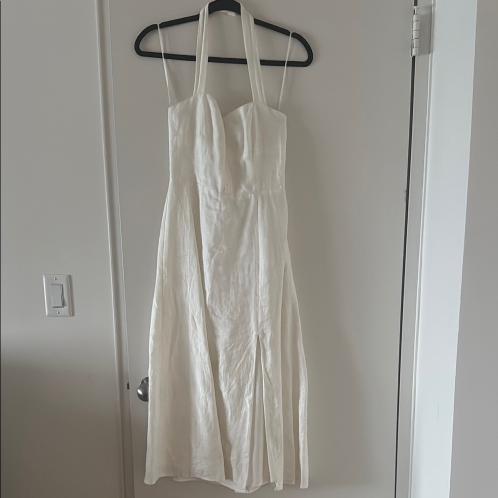 Elegant White Halter Dress